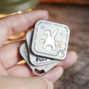 Angry Rabbit Triple-Layer EDC Fidget Slider Magnetic Push-Pull Sensory Toy Stress Relief Slider for ADHD Anxiety Office Desktop