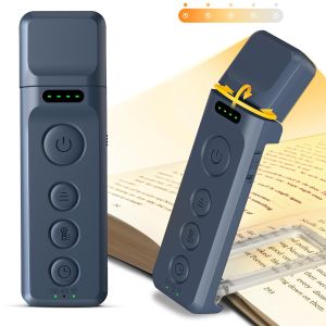 Glocusent USB Rechargeable Lamp Bookmark Style Book Light with Sleep Aid & Timer 5 Brightness 3-Color Expertise Book Light