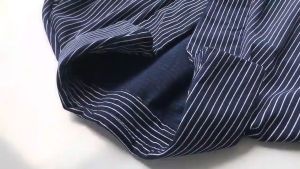 Striped shirt for womens summer wear new Korean version loose and slimming seven quarter sleeved top versatile casual shirt trendy womens T-shirt