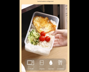 Ready Stock -1200ml Plastic Food Storage Containers  Leakproof & Airtight Locking Lids Rectangular lunch box c/w Lid Microwave Dishwasher Freezer Safe