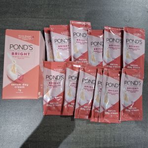 Ponds bright serum day cream triple glow per box. 12 pcs.
