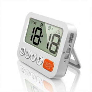 Digital Alarm Clock Kitchen Timer Countdown/Up Desk Wall Clock Magnetic Back Battery Powered Home Decor for Bedroom Office
