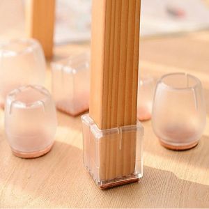 4PCS Silicone Chair Cushion Leg Caps Floor Protector Round Furniture Table Feet Covers /Non-slip Feet Pads