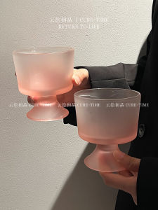 Cốc Thủy Tinh Mờ Ins Giá Trị Thẩm Mỹ Cao Cà Phê Nước Uống Sử Dụng Tại Nhà Chân Cao Nước Giải Khát Nước Tráng Miệng Cốc Uống Nước Lạnh