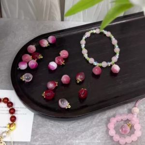 10Pcs Fruit Glass Charms Strawberry Peach Pendants for DIY Bracelet Necklace Earrings Bag Charm Craft Jewelry Making Accessories