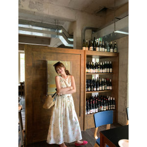 Vintage Floral Print Loose Long Dress