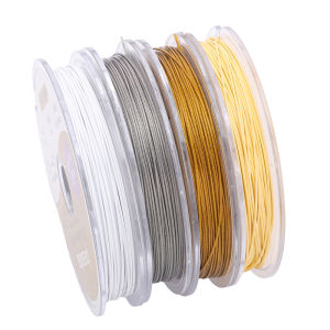 30-50Meters 0.3-0.6mm Korean High Quality 304 Stainless Steel Wire Gold Colorfast Beading Cord Line Soft Wire for Necklace Bracelet DIY Jewelry Making
