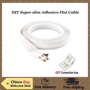 FROGBRO 23 concealed ultra flat AWG electrical cable connector 10M 2-core copper wire audio LED adhesive power extension cord