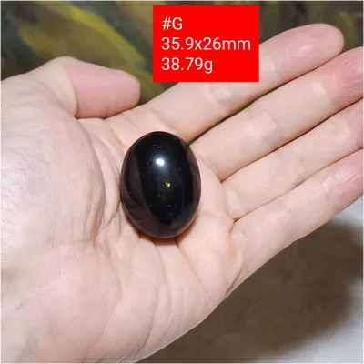 3.5 to 4cm Narmada Black Shiva Lingam [Natural Crystal] $48 each (#G Sold #H and #J available)