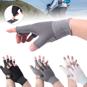 Non-slip Touchscreen Nylon Gloves Men Women Summer Outdoor Riding Fishing Sport Fitness Breathable Sunscreen Half Finger Gloves