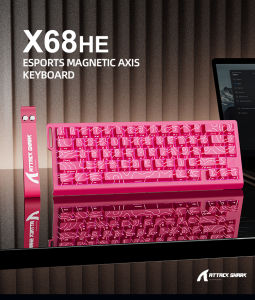 ATTACK SHARK | ATTACK SHARK X68HE Magnetic Keyboard Red Wired Mechanical for Pro Gaming 0.01mm Rapid Trigg 8000Hz SOCD/Rs 0.125ms 128K Rate