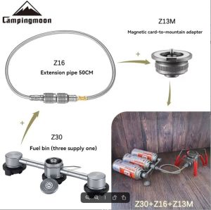 Campingmoon | CAMPINGMOON 3 in 1 Butane Adapter Extension Hose Split Furnace Adapter Gasagnetic Suction Head Connector for Camping CAMPINGMOON