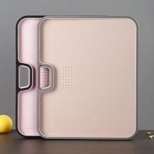Thớt Rơm Lúa Mì Có Lỗ Treo Thớt Thái Rau Củ Và Thịt Phụ Kiện Nhà Bếp Chống Tràn Có Dụng Cụ Nghiền Tỏi Hình Chữ Nhật