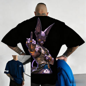 Oversized Beerus Dragon Ball T-shirt Men Women Cotton Anime Graphic Tee Summer Casual Streetwear Loose Short Sleeve Y2k Clothes