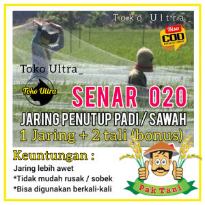 JARING PENUTUP PADI SENAR 020 (BONUS 2 TALI) JARING BURUNG PIPIT / JARING PADI  / JARING SAWAH / JARING HAMA BURUNG / JARING BURUNG EMPRIT / JARING BURUNG SAWAH / JARING IKAN SAWAH / JARING PIPIT