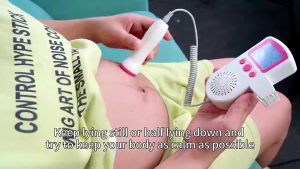 Clear Sound Medical LCD Screen Fetal Baby Heart Monitor with Gel Real-time Monitoring Pink ABS Plastic 45mm Display 3.0MHz Frequency IP5 Waterproof 50-230 BPM Accuracy 2 AA Batteries Home Use