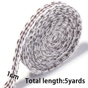 5yards 10/15/25/38mm Polyester Frayed Edge Brown Plaid Ribbons for DIY Gifts Bouquet Wrapping Bows Clothes Decoration