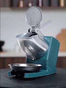 Harico Electric Ice Crusher Heavy Duty 250W Stainless Steel Blade Fast Ice Smashing Machine Adjustable Thickness Household Commercial Use For Halo Halo Slush Cold Drinks Dessert