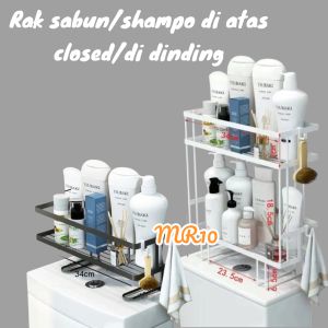 rak tempat penyimpanan di atas closet/rak dinding kamar mandi/rak tempat sabun shampo
