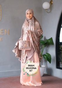 Mukena Dewasa Mewah Sutra Armanni Silk 2 in 1 Maura Mukenah Hantaran Motif Jumbo Elegant
