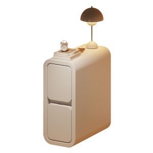 ZHUSHANXIA | Cream-colored Narrow Bedside Cabinet 20CM