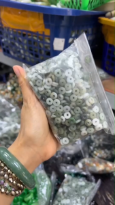 มินิปีดีสหยกเจไดต์/หยกน้ำ ตัวขั้นหยกเจไดต์/หยกน้ำ (ใช้ร้อยขั้นสร้อยแขน) แพ็ค1000ชิ้น