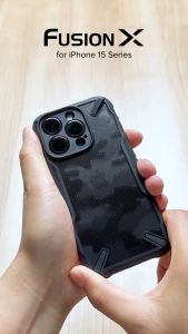 RINGKE® FUSION X Camouflage Design Compatible iPhone 15 Plus/ 15 Hard Back Heavy Duty Shockproof Advanced Protective Case