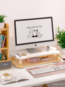 ชั้นวางจอคอมพิวเตอร์พร้อมไฟฟอกสี ชั้นวางของ ชั้นวางเครื่องมือ ตกแต่งสำนักงาน บ้าน ร้านขายของชำ ชั้นวางจอคอมพิวเตอร์แบบอเนกประสงค์