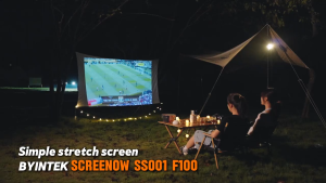 BYINTEK SS001 F100 100-inch Foldable Projection Screen with Anti-Crease Portable Design 16:9 Format for Home Theater and Movies