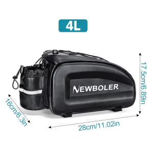 NEWBOLER Multi Functional Waterproof Bicycle Rear Seat Frame Bag 8L Hard Shell Bike Trunk Bag Bike Shoulder Bag Bike Accessories