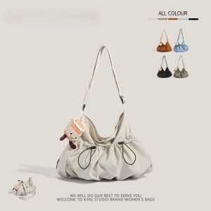 Large Capacity Nylon Crossbody Bag for Women 2025 New Style Foldable Single Shoulder Tote Bag Suitable for Commuting And Schooling