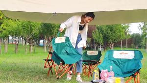 【ReadyStock】 Outdoor Foldable Chair Moon Stool Camping Chair Hiking Chair Kerusi Lipat Fishing Picnic