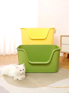 ห้องน้ำแมว ใหญ่กระบะทรายแมว ส้วมแมว ถาดทรายแม กระบะทรายแมวพร้อมที่ตัก ไม่กระเด็น กระบะแมว ห้องน้ำแมว พลั่วส่งแมว