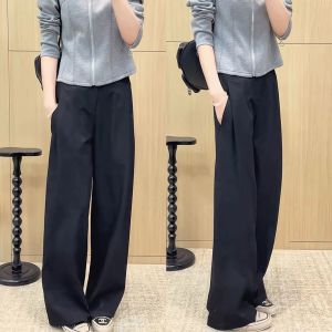 High Waist Wide Leg Pants Womens Spring Summer New Style Casual Suit Pants Fashion Accordion Pants Korean Style Straight Leg Pants