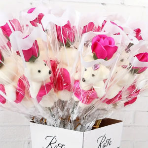 Bộ 5 Bó Hoa Xà Phòng Hình Gấu Hồng Nhân Tạo Dành Tặng Ngày Của Mẹ Ngày Valentine Sinh Nhật Tiệc Cưới Quà Tặng Hoa Xinh Xắn Trang Trí Nhà Cửa