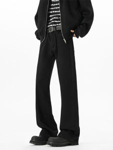 กางเกงยีนส์ทรงตรงสีดำสำหรับผู้ชาย ทรงหลวม ทรงเข้ารูป ทรงหลวม กางเกงยีนส์ทรงตรงสำหรับฤดูใบไม้ร่วงและฤดูหนาว สไตล์อเมริกัน