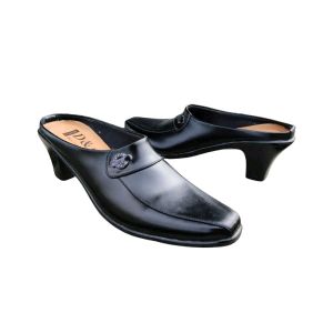D&f Sepatu Sendal Bustong Heels Wanita Hak 6/7 cm Hitam