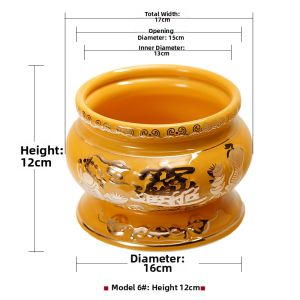 HENANSHENGZHONG | Buddhist Incense Burner Ceramics with Gilding