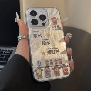 Cartoon Style Silicone Phone Case for Apple 15Promax iPhone 14 13 12 Birds Eye View Stand Anti-Fall Protection for Xiaomi 14 13 Ultrade