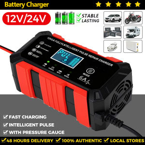 Car Battery Charger Heavy Duty Japan Made 12 24volts Pulse Repair Charger 12v 24v Original For Motorcycle Power Charger Full Intelligent Universal Repair Type Portable