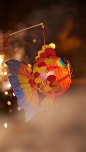 【Free Light+Pole】Mid-Autumn Goldfish Lantern Festival DIY Lucky Handheld Lanterns Mooncake Festival LED Lihgts Kids Educational Toy Gift Homemade Lanterns