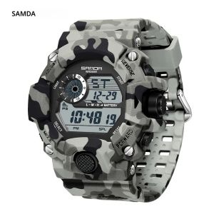 Sanda 2183 แฟชั่นทหารกีฬานาฬิกาผู้ชายนาฬิกากันน้ําสําหรับชาย S-สไตล์ Shock นาฬิกาจับเวลากันกระแทกนาฬิกาข้อมือดิจิตอล