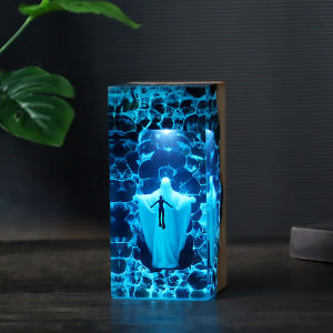 Genesis Resin Ocean Style Small Night Lamp Desktop Decoration Crafts Diver Creative Gift for Christmas