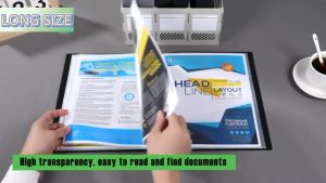 Long Clear Book File Folder Documents Organizer Presentation Book Art Portfolio 30/60/80/100Pages