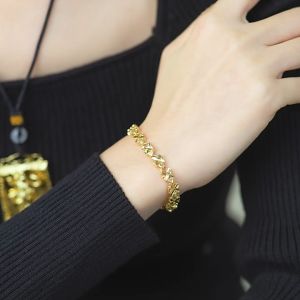 Gelang Rantai Xuping Wanita Elegan Mode Fouf Leaf Clover Import