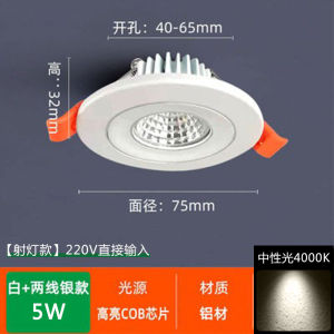 Led Small Spotlight Embedded Cob Wine Cabinet Lamp 3w5w7w Hole 4cm5cm 60 65mm Small Hole Ceiling Lamp
