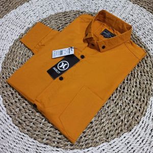 Kemeja pria polos lengan panjang slimfit Kemeja polos warna marron hitam putih