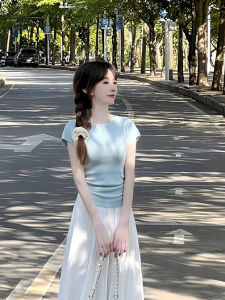 DUOMIAOTU | Bộ Đầm Phong Cách Nhẹ Nhàng Đơn Giản Elegance