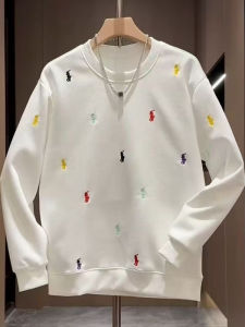 Áo Nỉ Dài Tay Thêu American High-End Dành Cho Nam Mùa Thu 2025 Áo Cổ Tròn Thường Ngày Thoáng Khí Ấm Áp Không Biến Dạng