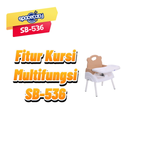 Spacebaby Folding Booster Seat SB536 Meja Makan Anak 5in1 BPA Free Kursi Multifungsi